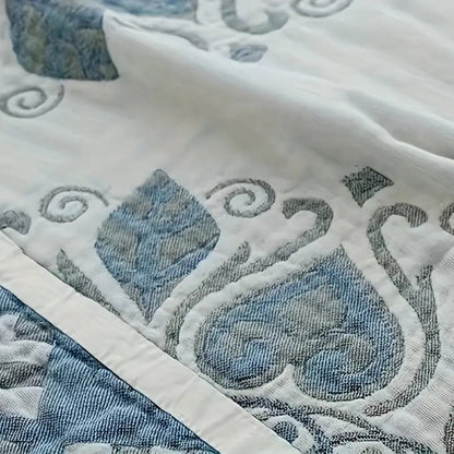 Elegant Floral Cotton Throw for Year-Round Comfort