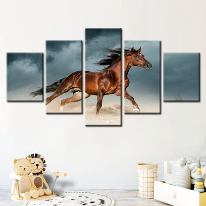 Stunning 5-Piece Equine Desert Canvas Art