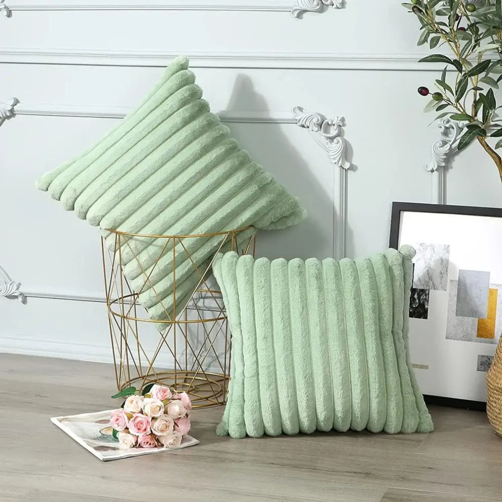 Comfort Haven Plush Cushion Cover in Tranquil Green