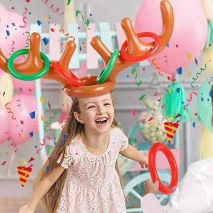 Inflatable Reindeer Ring Toss Game for Holiday Fun