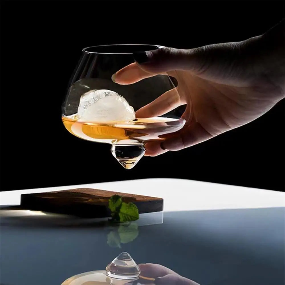 Rotating Tumbler for Cocktails, Wine, and Other Drinks - Belly Glass