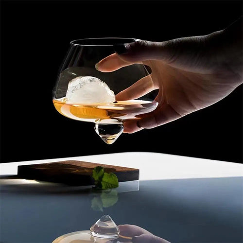 Rotating Tumbler for Cocktails, Wine, and Other Drinks - Belly Glass