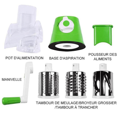 Rotary Grater and Vegetable Slicer - 3-in-1 Kitchen Tool