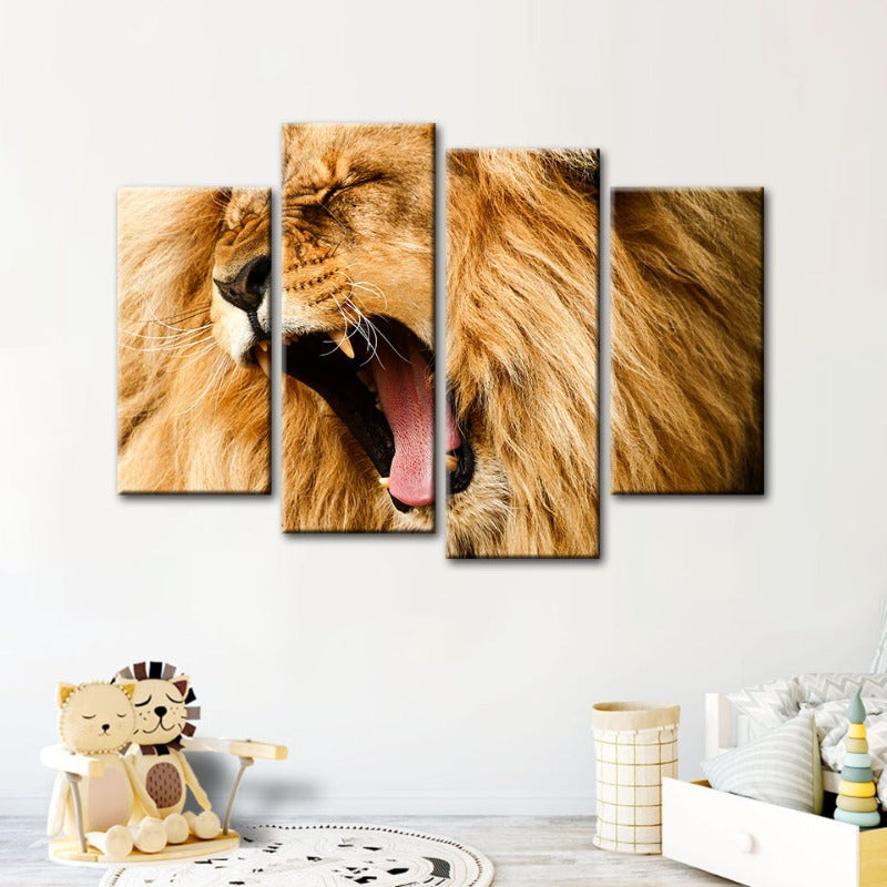 Majestic Lion's Spirit - 4 Piece Canvas Art Set