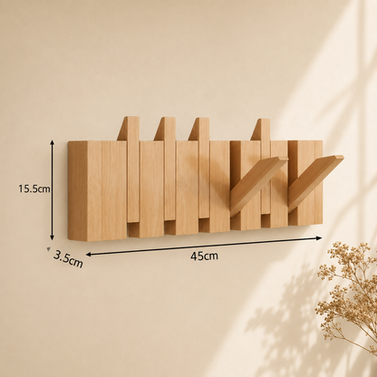 Wall-Mounted Piano Hanger Rack - Space-Saving Wooden Design