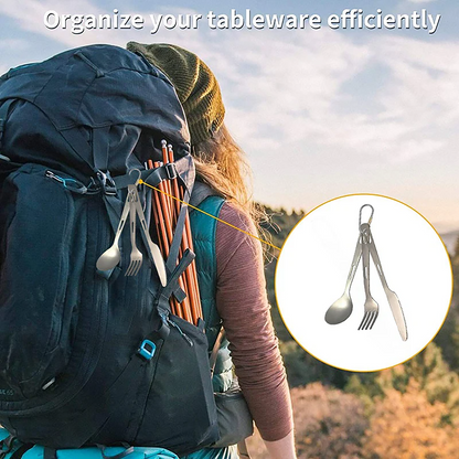 Lightweight Camping Cutlery Set - Titanium Flatware for Outdoor Use