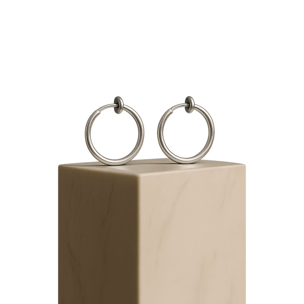 Fashionable Non-Pierced Clip-On Earrings | Adjustable Comfort Fit | Hypoallergenic Stainless Steel | Gold & Silver Set
