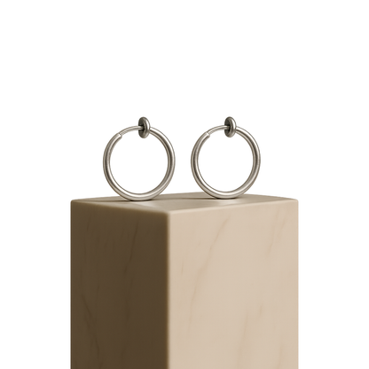 Fashionable Non-Pierced Clip-On Earrings | Adjustable Comfort Fit | Hypoallergenic Stainless Steel | Gold & Silver Set