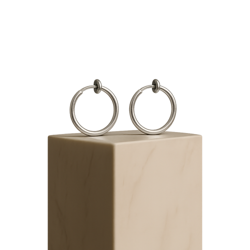 Fashionable Non-Pierced Clip-On Earrings | Adjustable Comfort Fit | Hypoallergenic Stainless Steel | Gold & Silver Set
