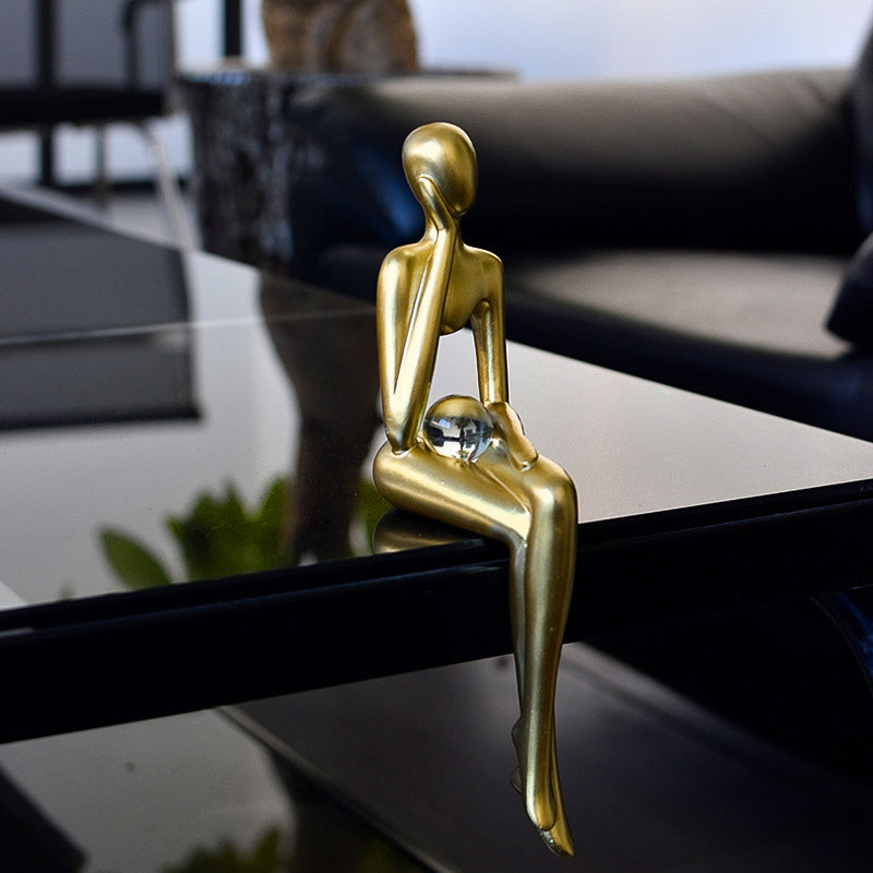 Golden Abstract Sculpture | Artful Home Accent