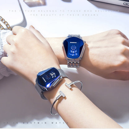 Men's Quartz Watch with Diamond Design