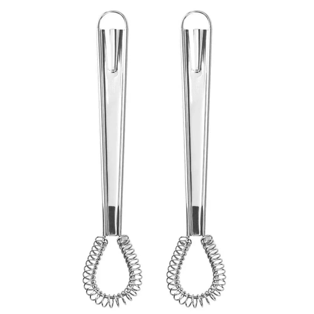 Stainless Steel Mini Whisk for Kitchen | Manual Hand Mixer with Spring Mechanism