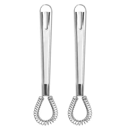 Stainless Steel Mini Whisk for Kitchen | Manual Hand Mixer with Spring Mechanism