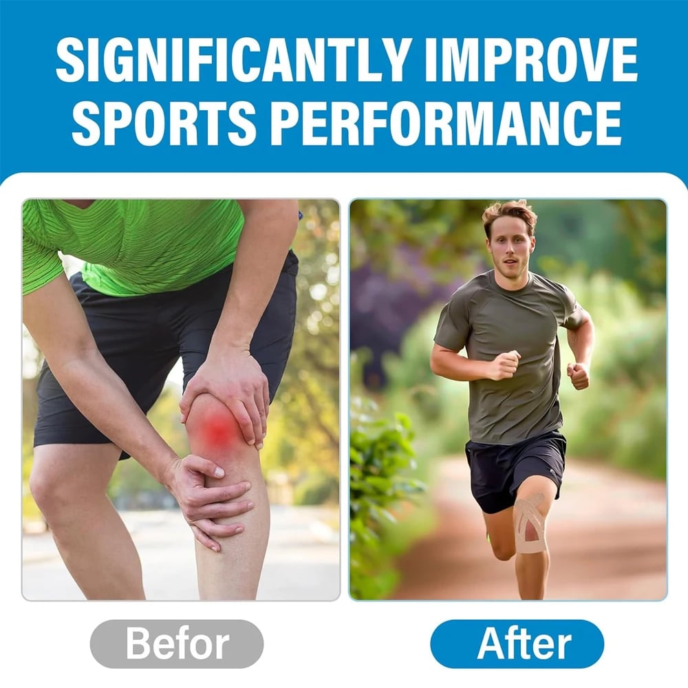 Pre-Cut Support Strips for Knee Relief | 150% Stretch & Non-Slip