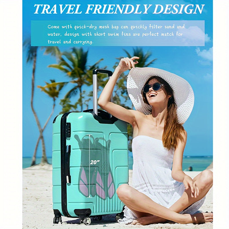 Snorkel and Swim Fins with Adjustable Straps, Open Heel & Compact Design - Ideal for Travel and Water Sports