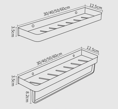 Corner Shelf in Black Aluminum – No-Drill Installation