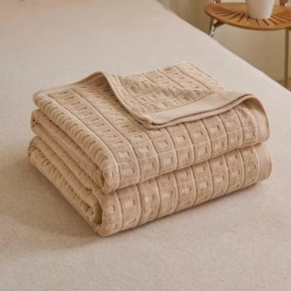 Cotton Waffle Summer Blanket – Lightweight Bedspread and Throw