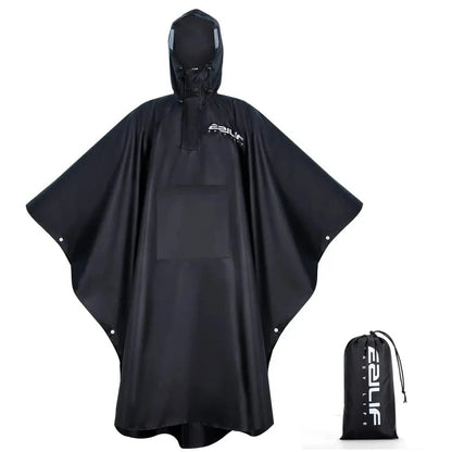 3-in-1 Waterproof Outdoor Poncho with Hood | Tarp & Bivvy 220x140 cm