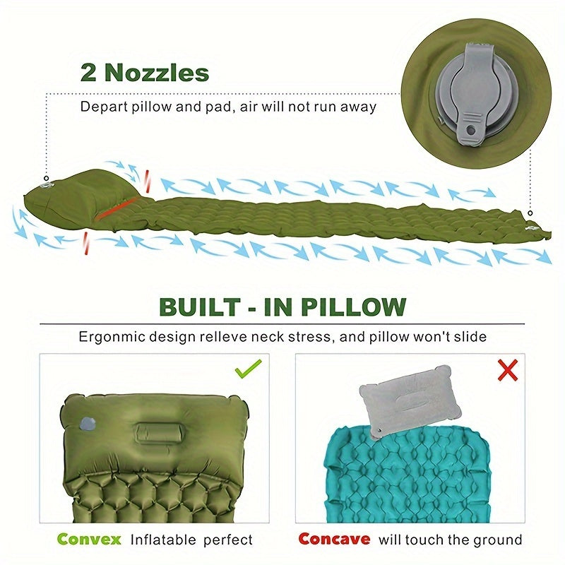 Inflatable Sleeping Mat – Lightweight & Compact with Honeycomb Design & Water-Resistant