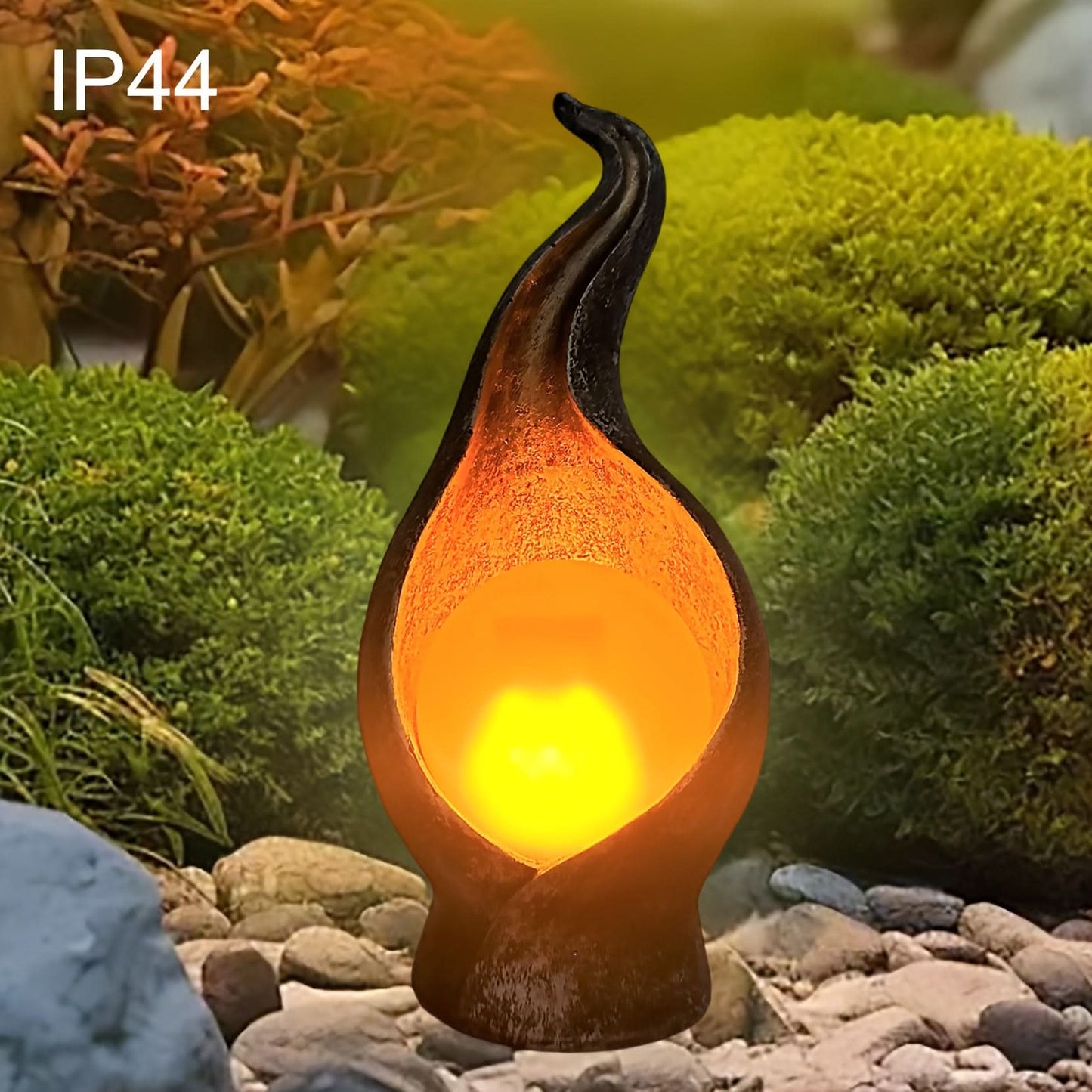 Solar Garden Lamp with Flame Design