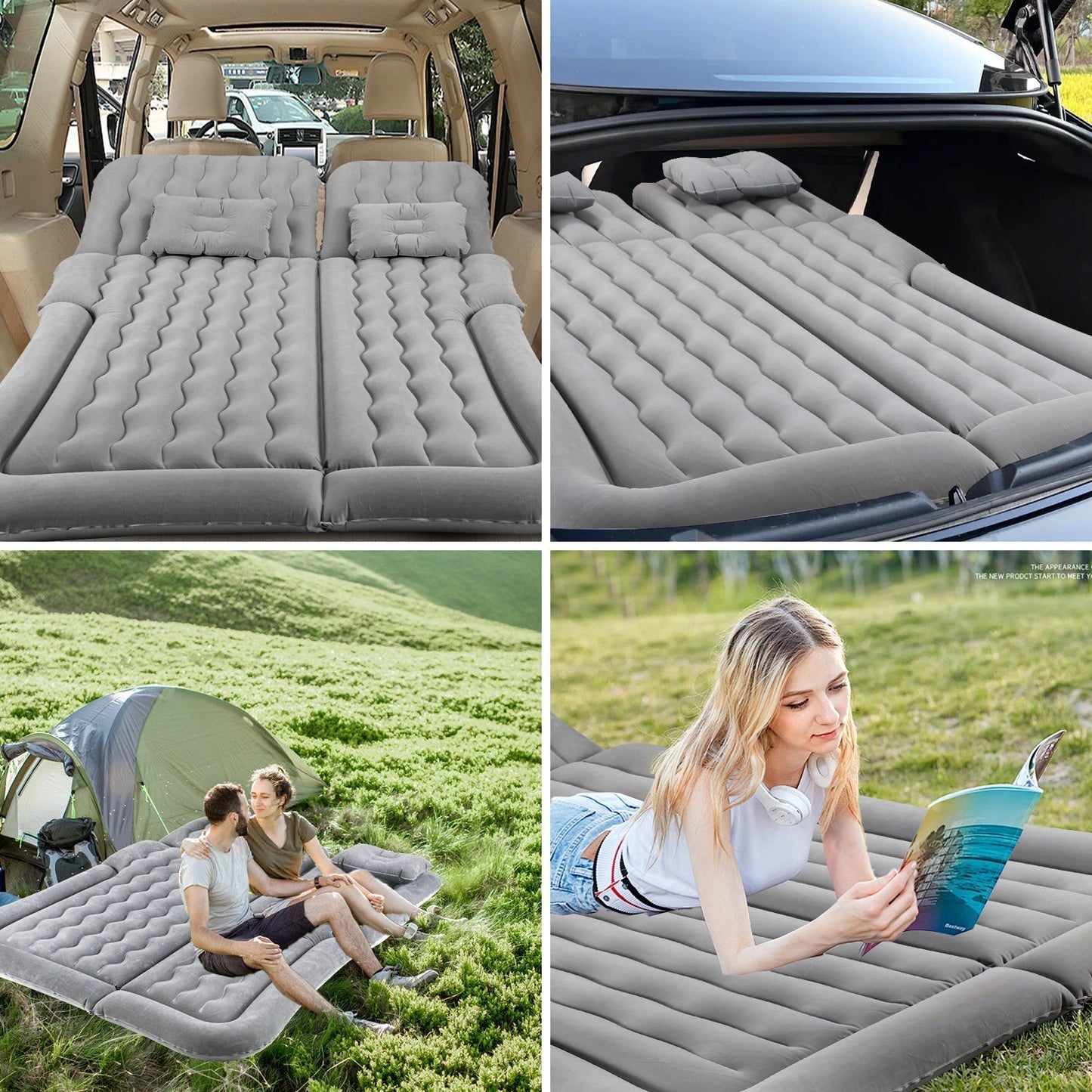 Inflatable Car Mattress with Pillow for Air Bed Use