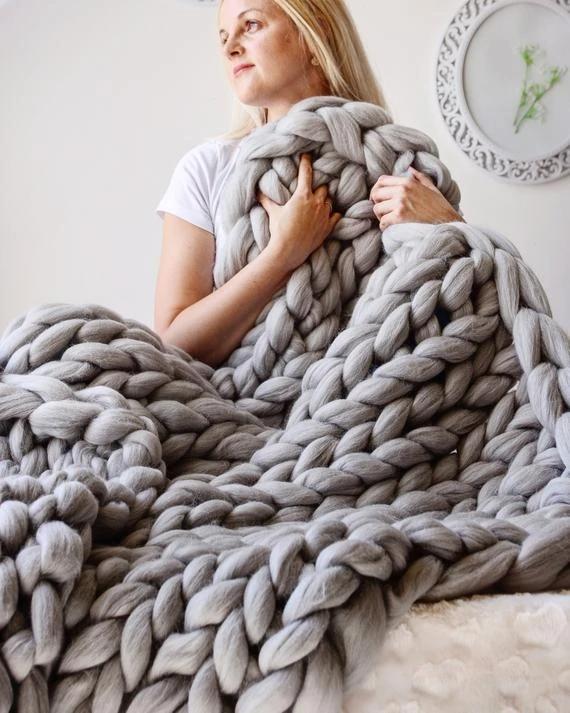 Cozy Thick Knit Throw Blanket