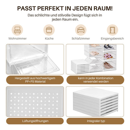 Stackable Storage Boxes for Shoes – 6 Layer Organizer