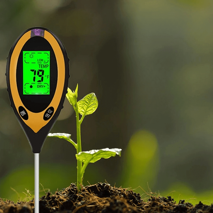4-in-1 Soil Tester: pH, Moisture, Temperature, Light Levels