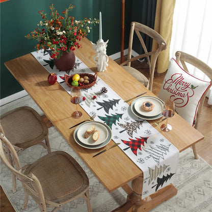 Christmas Tree and Snowflake Table Runner - Winter Lane Decor [Last Day Discount]