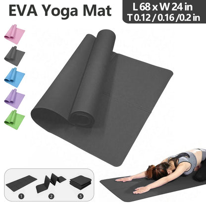 Foldable Yoga Mat | EVA Material | 3–6 mm Thickness | Lightweight & Non-Slip | 173x60 cm