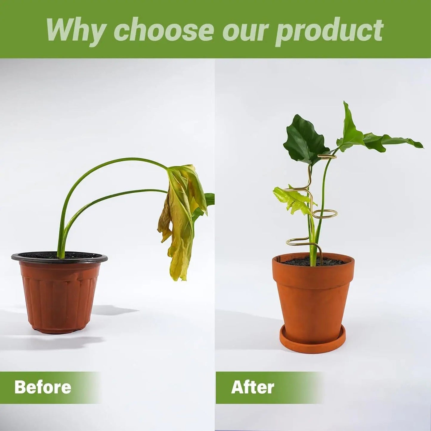 Monstera Climbing Support with Metal Leaf Design | 32 cm