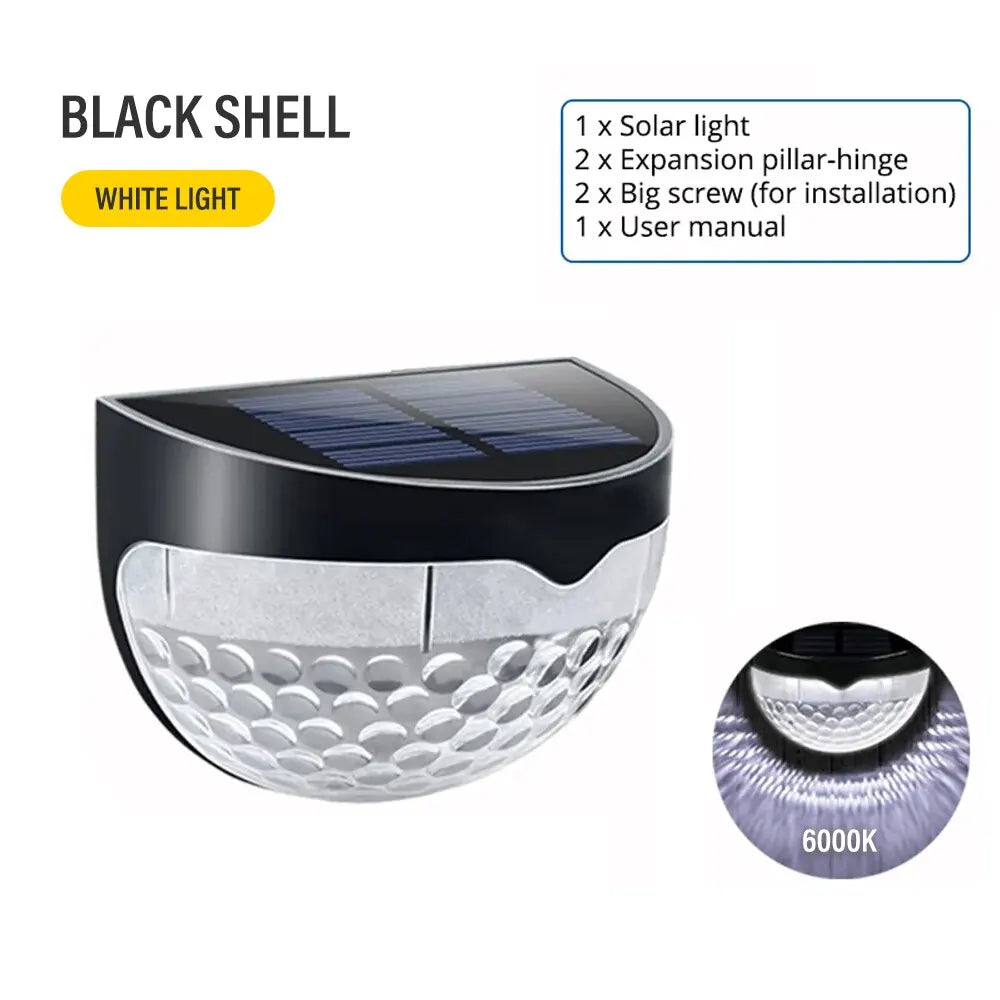 Solar LED Wall Light with Light Sensor | Waterproof IP65 | 6 LEDs | Perfect for Fences & Gardens