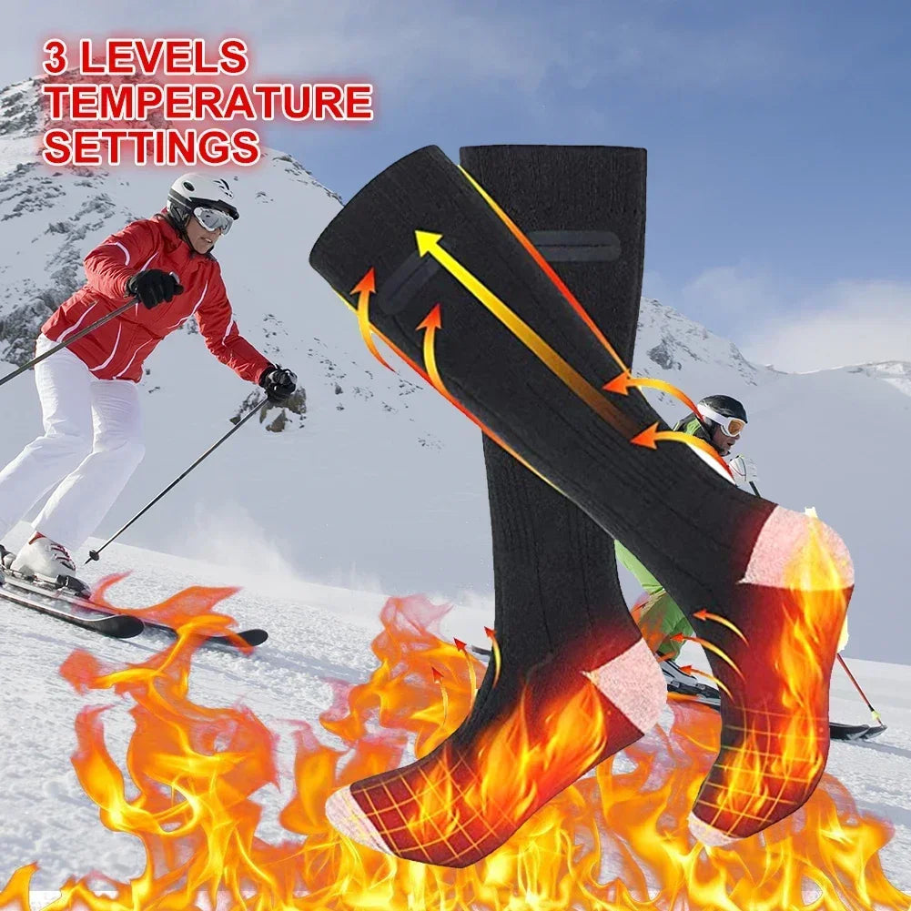Heated Socks with Power Bank | 3 Adjustable Heat Settings | Unisex Winter Outdoor Socks