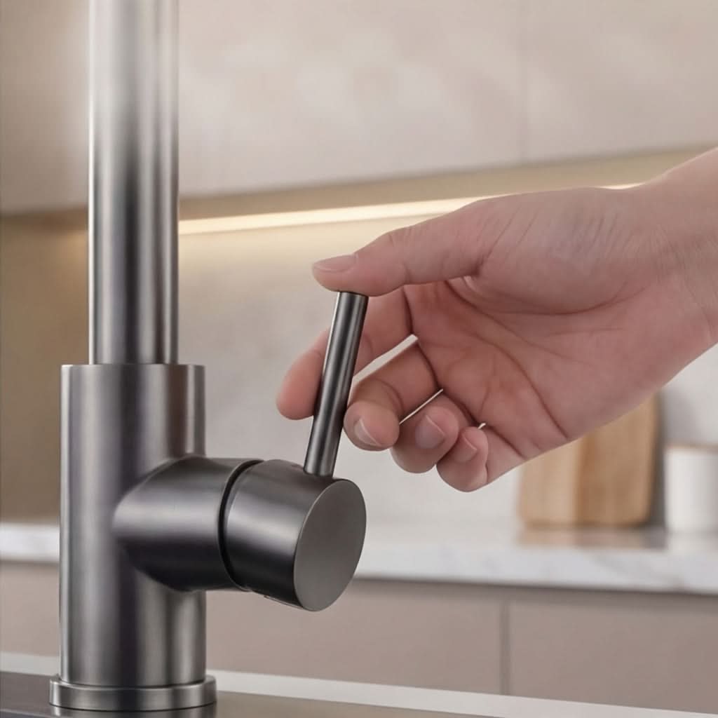 Modern Stainless Steel Pull-Out Kitchen Faucet