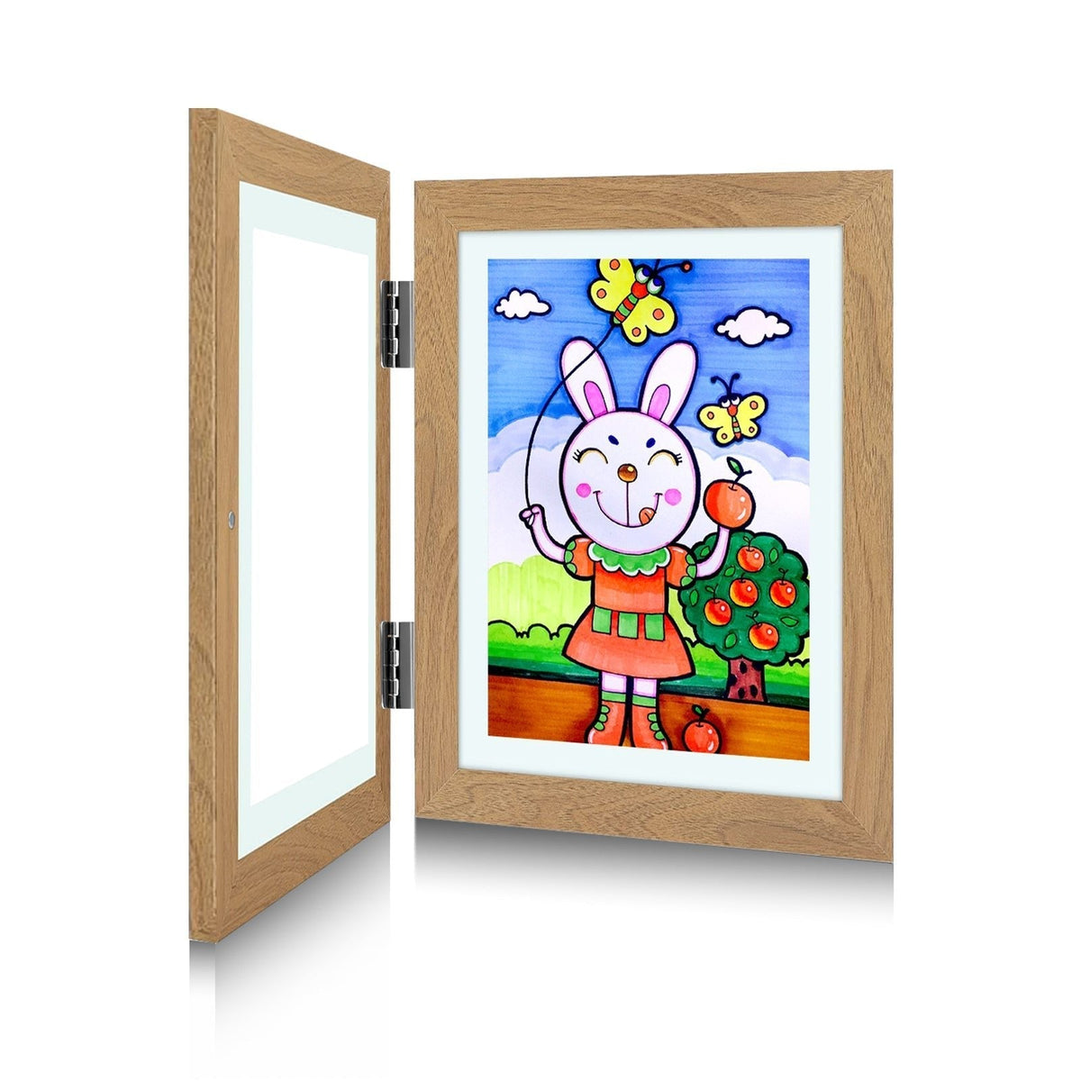 Creative Kids Art Display Frame | Flip-Open Design, Holds 150 Pieces | A4 Size Compatible | MDF & Tempered Glass
