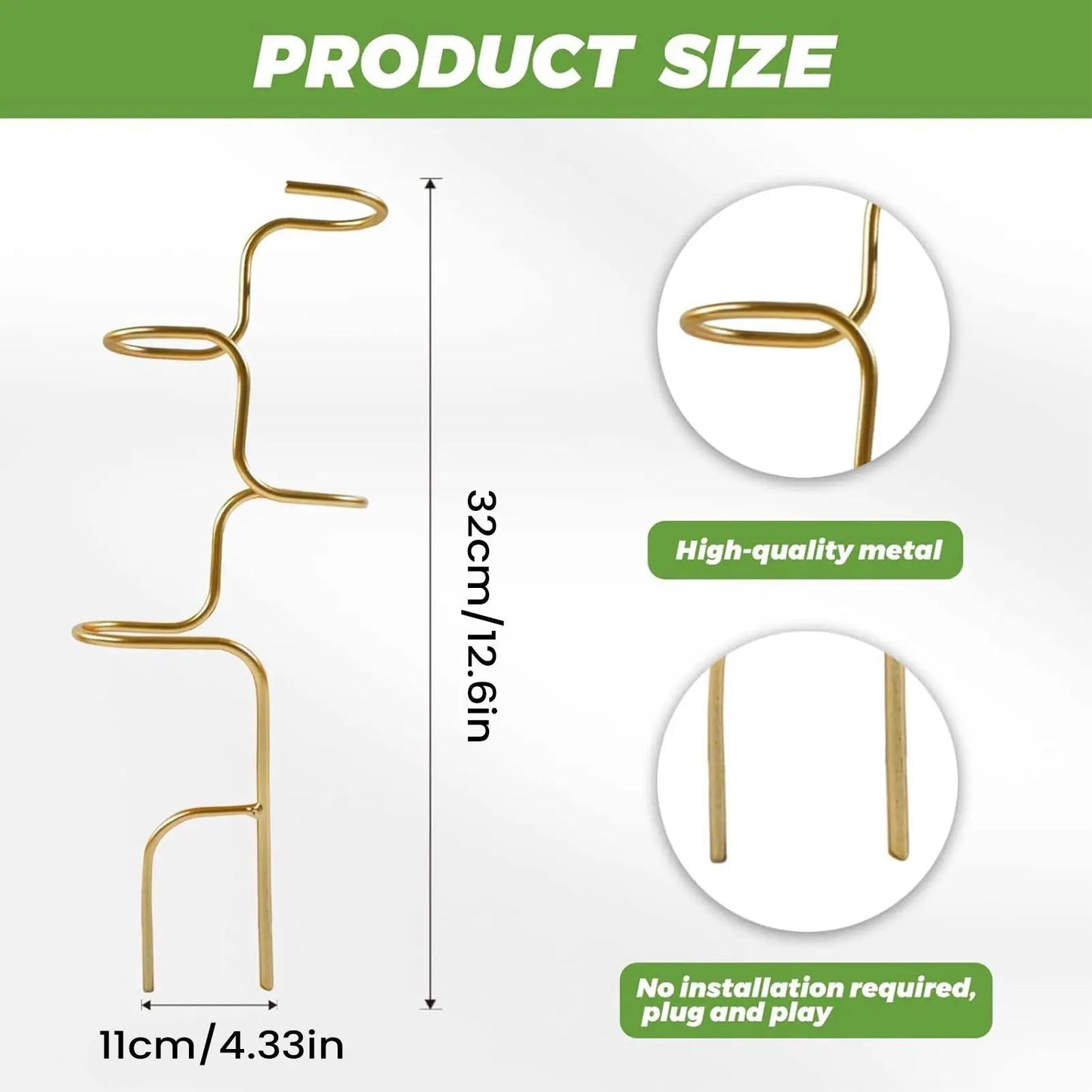 Monstera Climbing Support with Metal Leaf Design | 32 cm