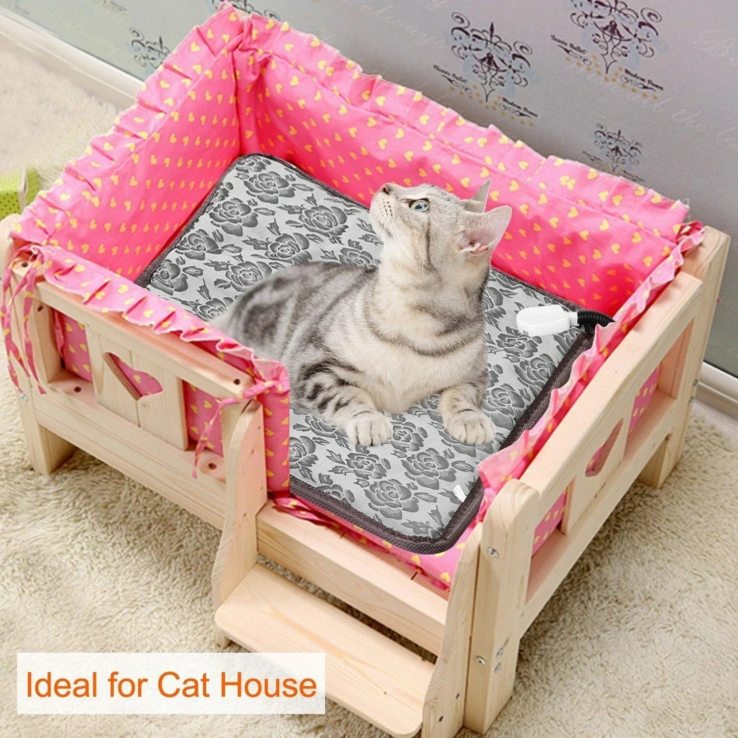 Heated Pet Bed with Temperature Control & Timer | Waterproof and Safe | Suitable for Dogs & Cats