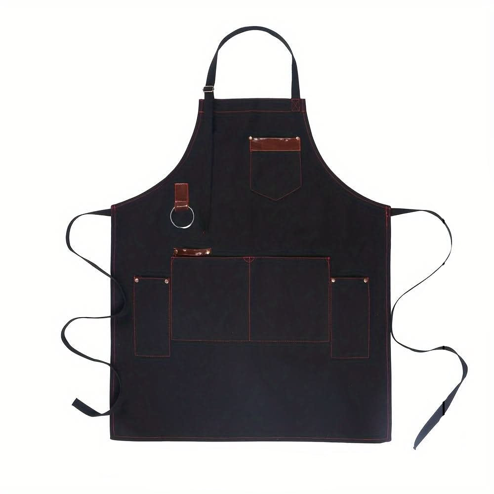 Thick Canvas Apron for Chefs with Multiple Pockets