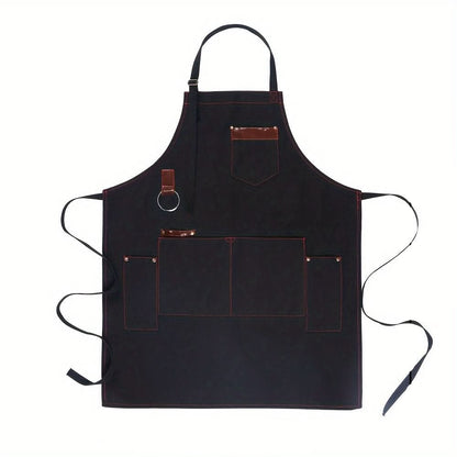 Thick Canvas Apron for Chefs with Multiple Pockets