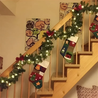 Warm White LED Christmas Garland in Rattan Style - 270 cm Decorative Light