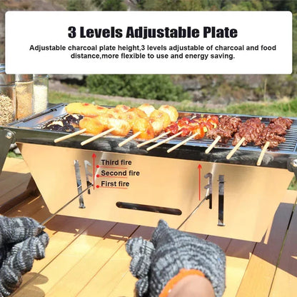 FlexiGrill – Adjustable Portable BBQ Grill with Carry Bag