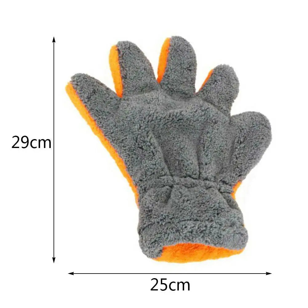 Dual-Sided Microfiber Car Wash Glove | Scratch-Free 5-Finger Design