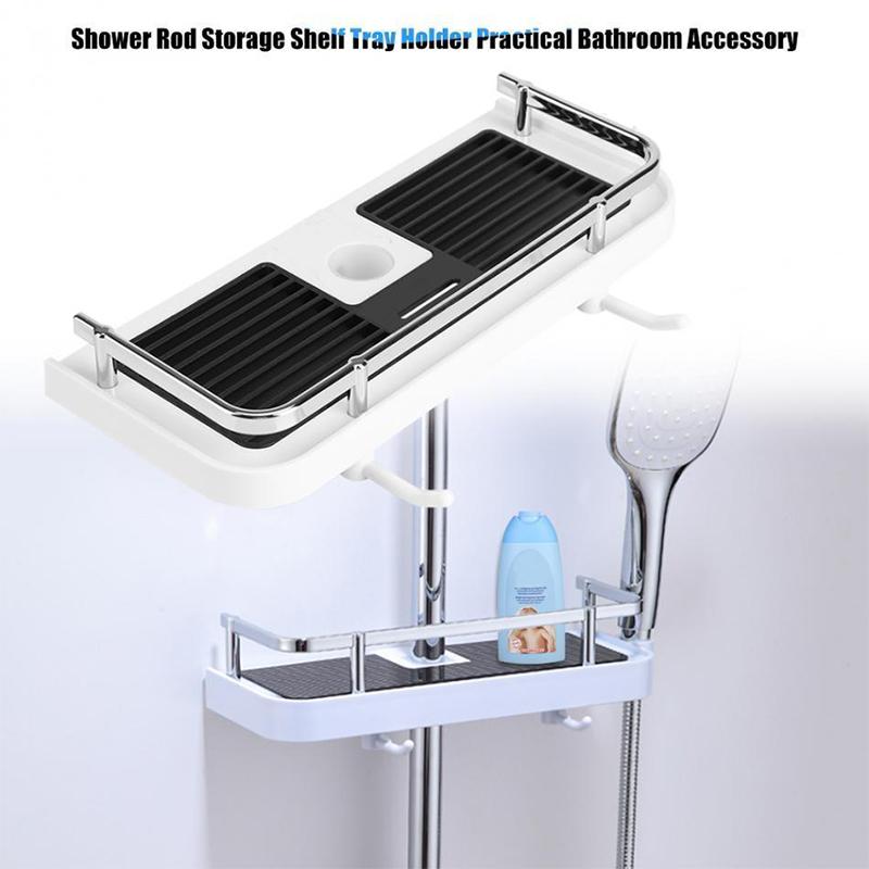Shower Storage Organizer for Rail - No Drill Bathroom Shelf Caddy