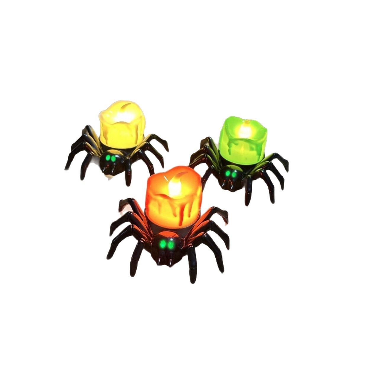 Halloween Spiderback Ornament with Candle and Eyeball Decorations