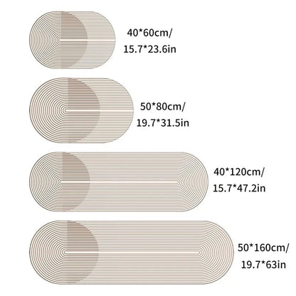 Super-Absorbent Kitchen Mat – Washable & Non-Slip – Oval Shape with Diatomaceous Earth Design for Bathroom & Kitchen