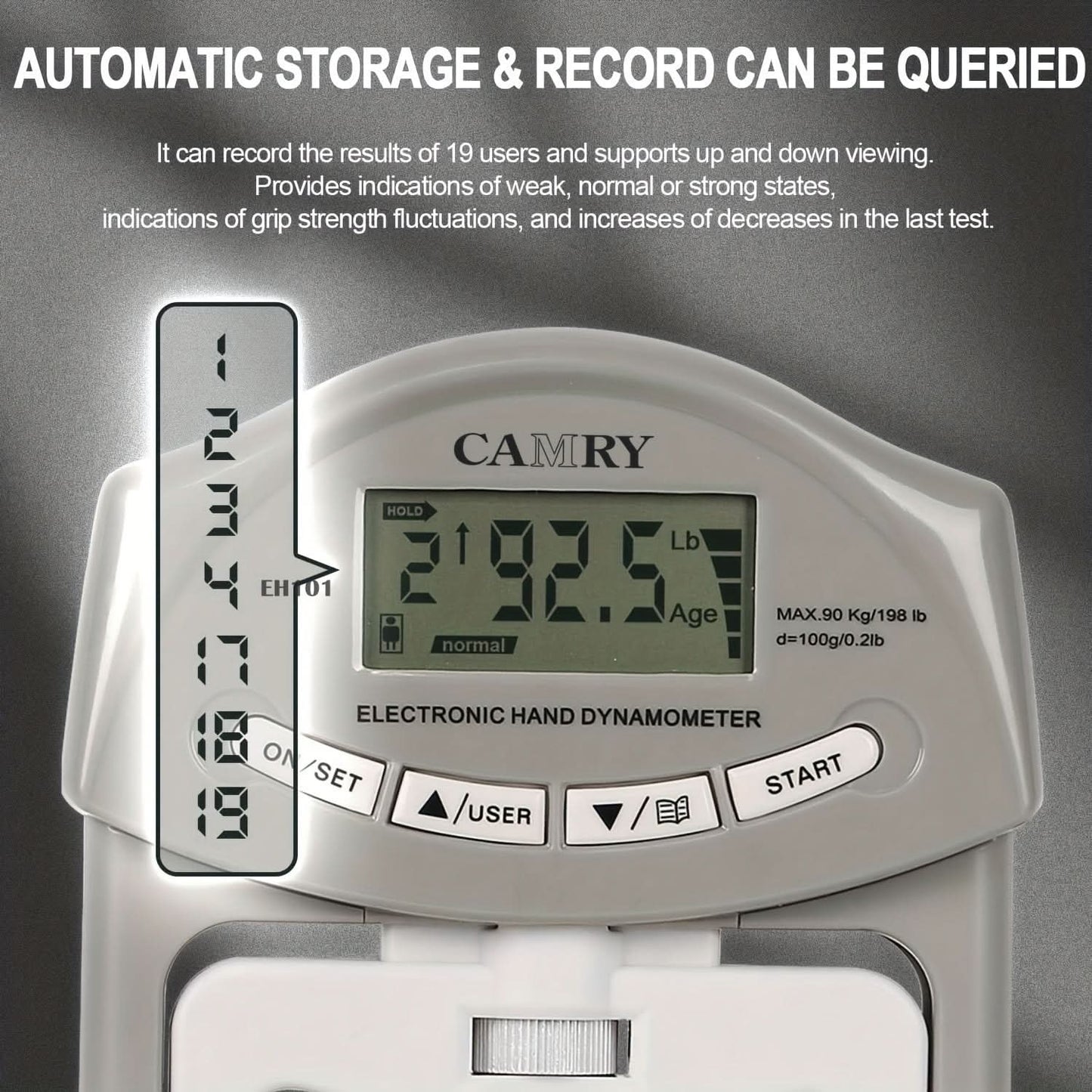 Digital Grip Strength Tester – Grip Meter Device