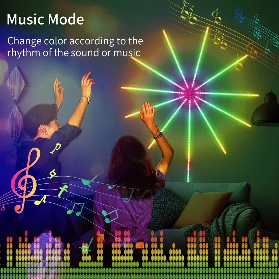 Bluetooth-Controlled RGBIC Fairy Lights with Music App - 5V USB Garland for Weddings, Parties & Christmas