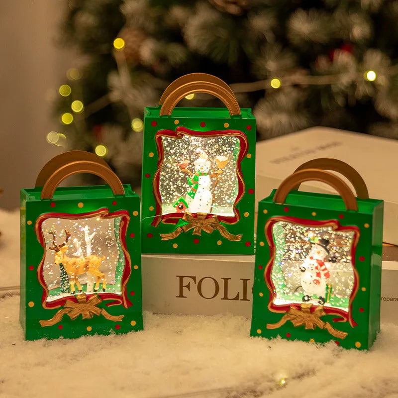 Christmas Snow Globe Lamp | LED Water Sphere with Swirling Snow | Decorative Lighting & Gift Box