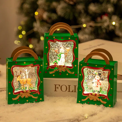 Christmas Snow Globe Lamp | LED Water Sphere with Swirling Snow | Decorative Lighting & Gift Box