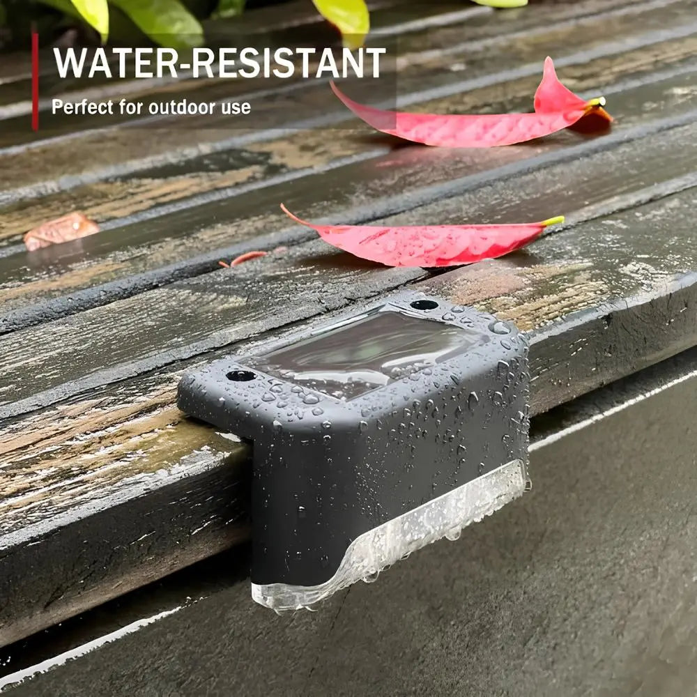 Solar-Powered LED Step Lights for Outdoor Stairs, Garden Paths, and Patios